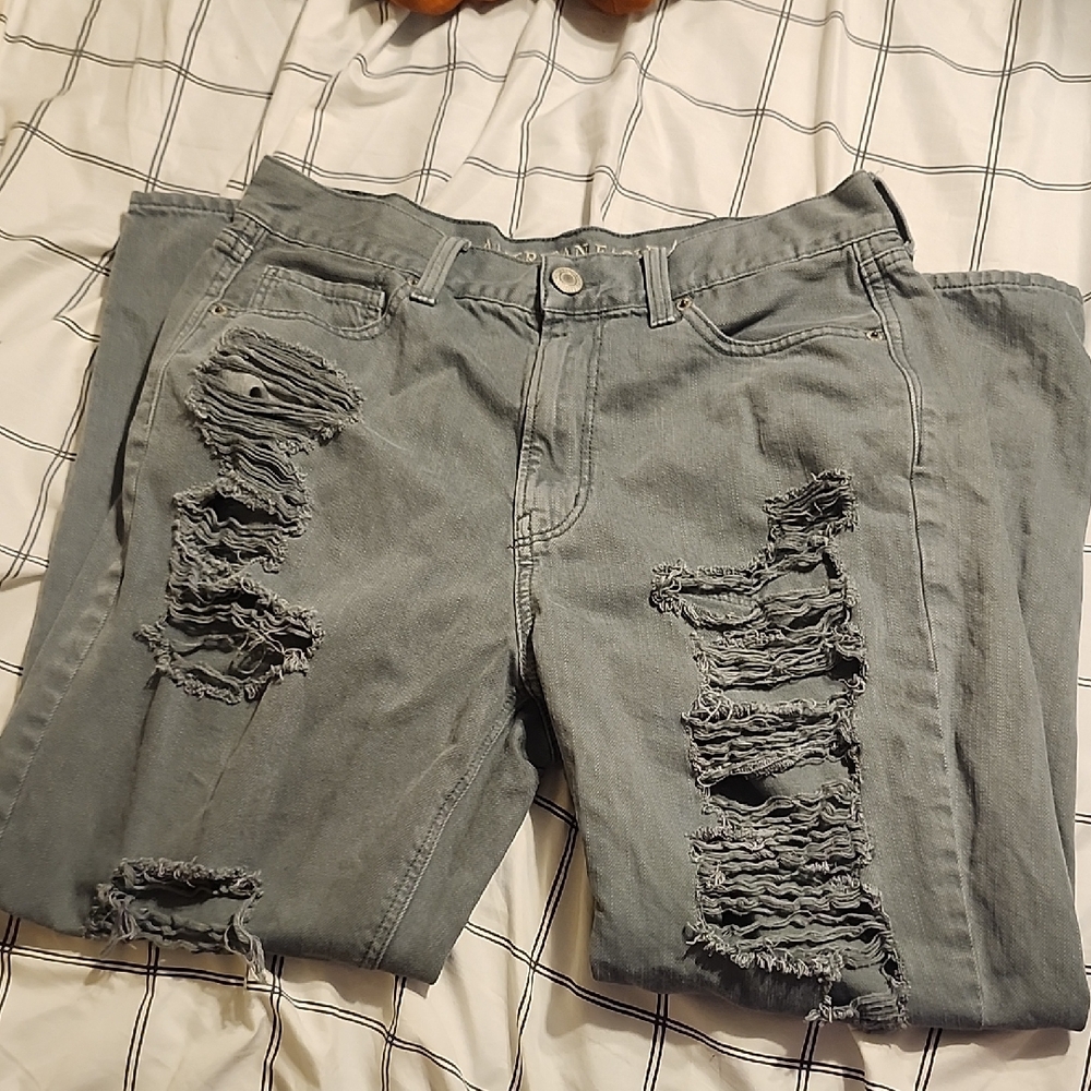 Distressed Green Women Jeans